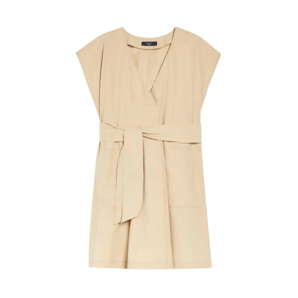 Weekend Max Mara Damen Beige - Kurzärmeliges Baumwoll-Popeline-Kleid - Dresses - Xs