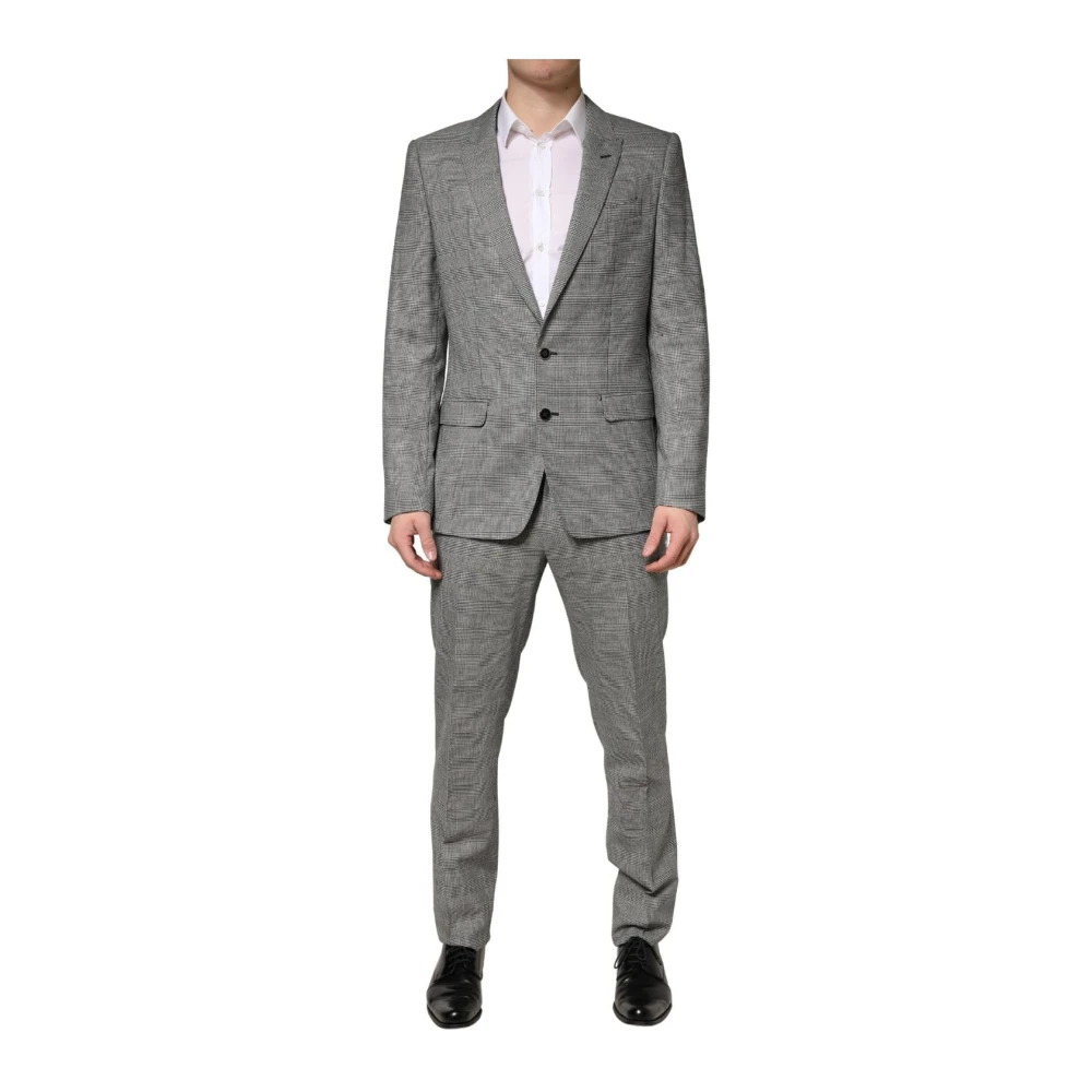 Dolce & Gabbana Herren Grau - Martini Einreihiger - Formeller 2-Teiliger Anzug - Suits - L