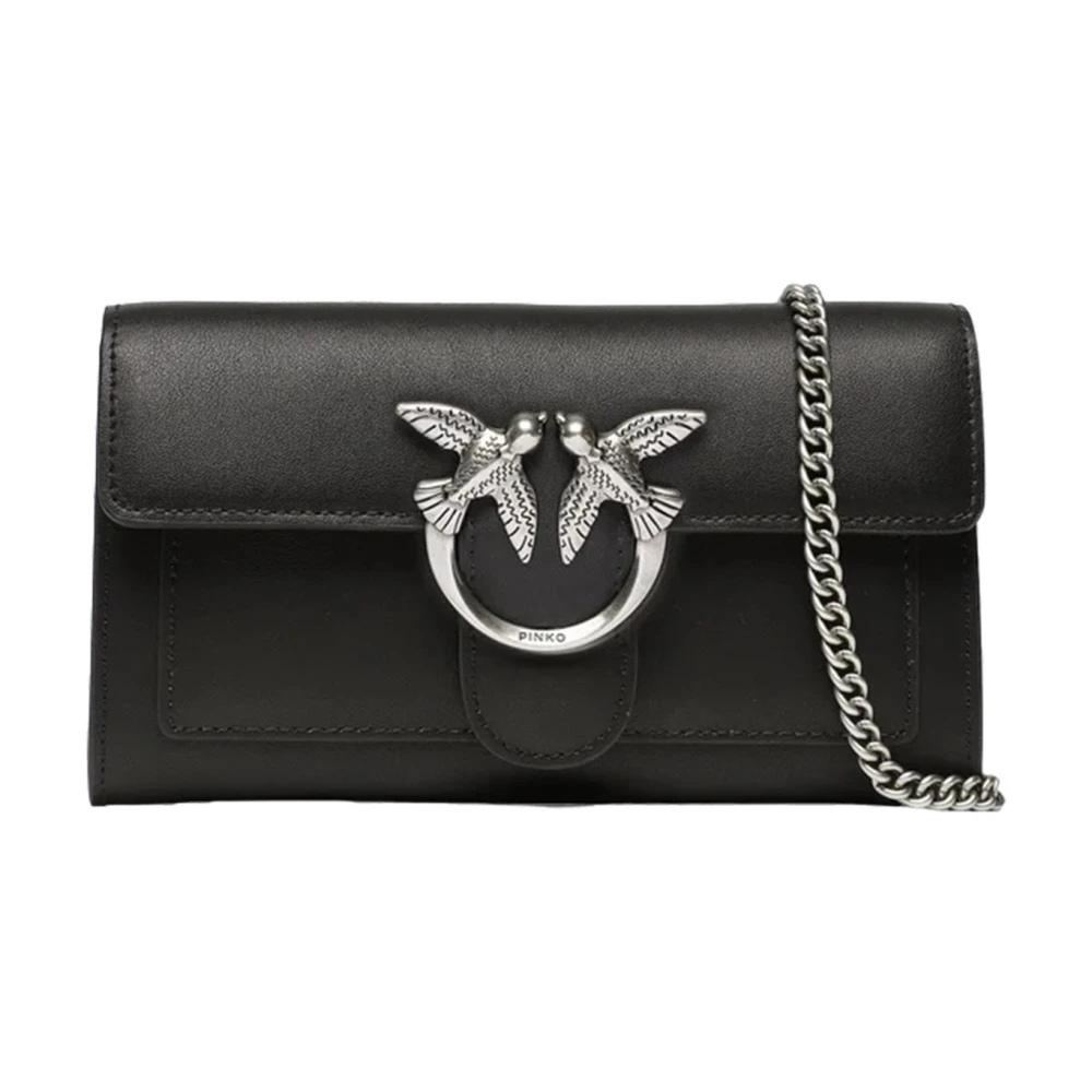 Pinko, Damen, Portemonnaie, Love One Wallet, Schwarz, Silber - Bild 4