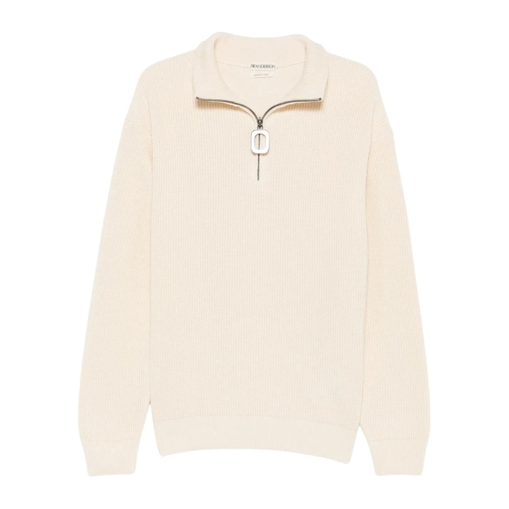 Jw Anderson - Pullover Mit Halbem Reißverschluss - Knitwear - Herren - Weiß - L