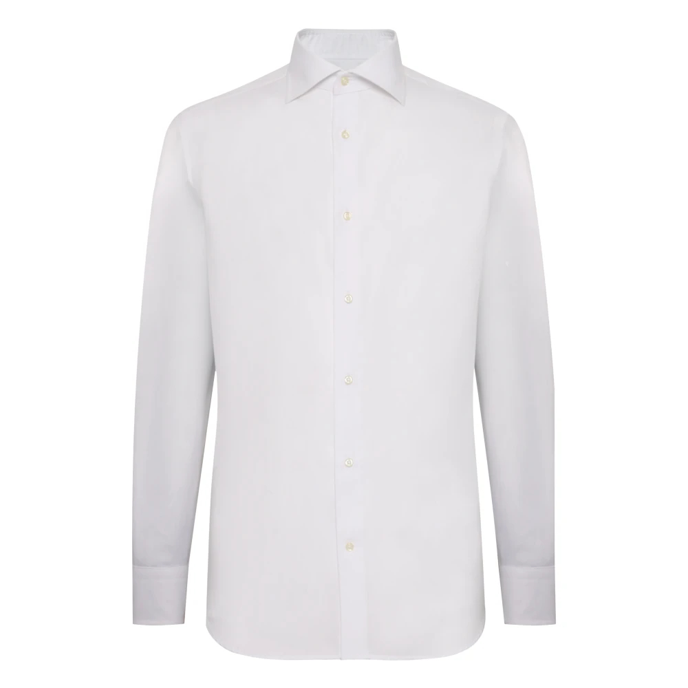 Boggi Milano Herren Weiß - Ultimate No Iron Regular Fit Cotton Dobby Shirt - Shirts - 6XL