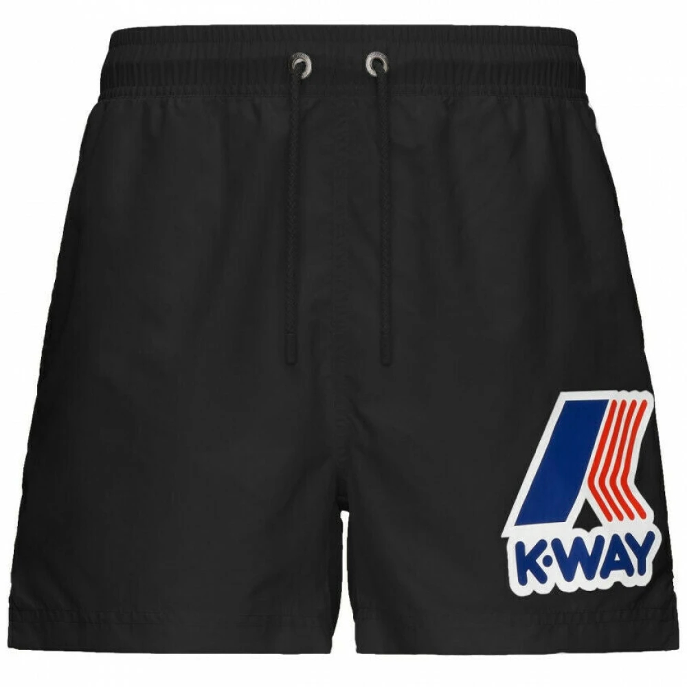 K-Way Herren Schwarz - Nylon-Badeshorts Mit Geradem Schnitt - Swimwear - K - M