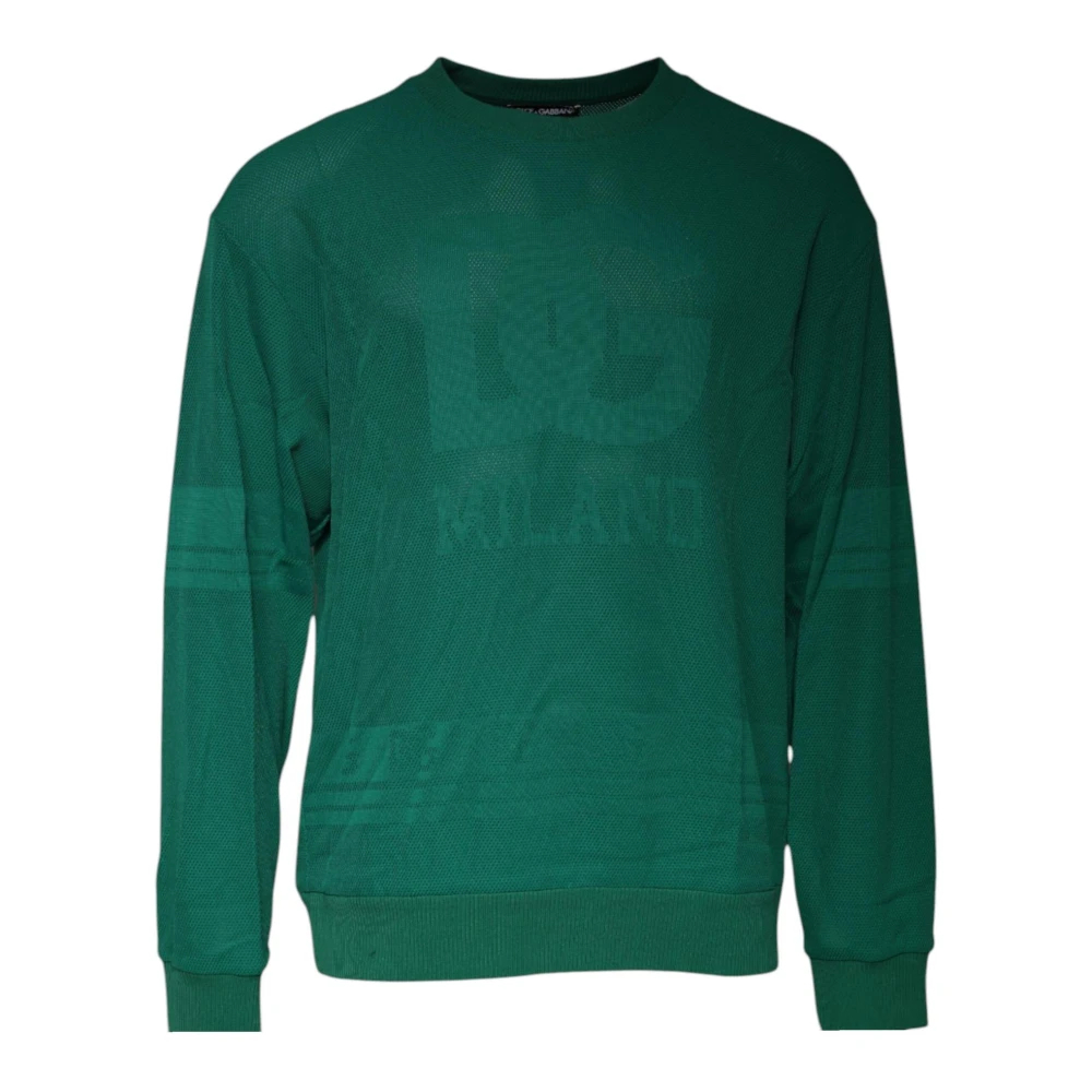 Dolce & Gabbana Herren Grün - Er Nylon-Logo-Rundhalspullover - Knitwear - 2XL