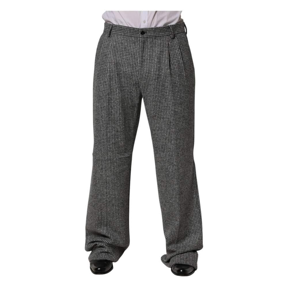 Dolce & Gabbana Herren Grau - Hahnentritt Gerade Geschnittene Anzughose - Trousers - 2XL