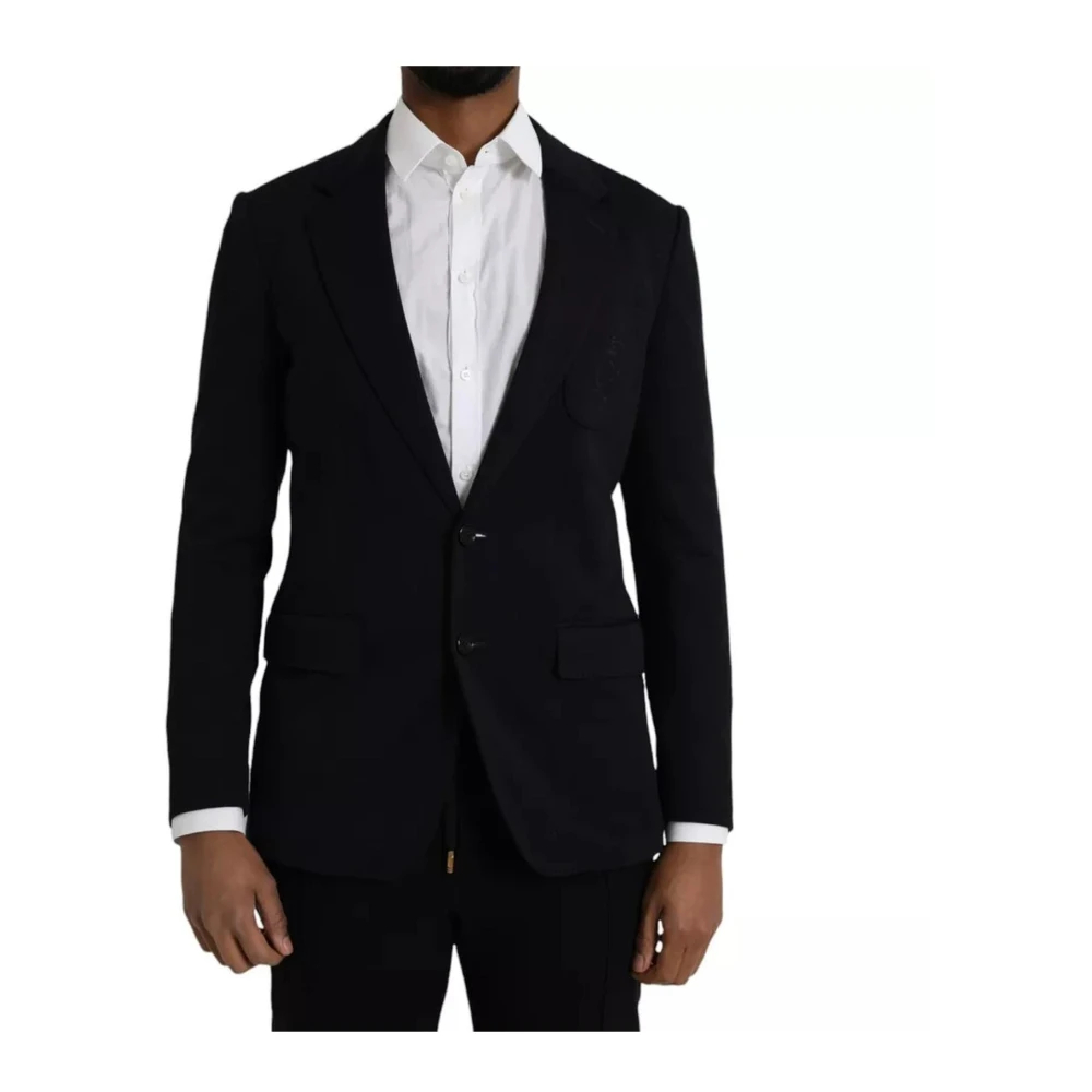Dolce & Gabbana Herren Blau - E Woll Einreihiger Blazer Mantel - Suits - M