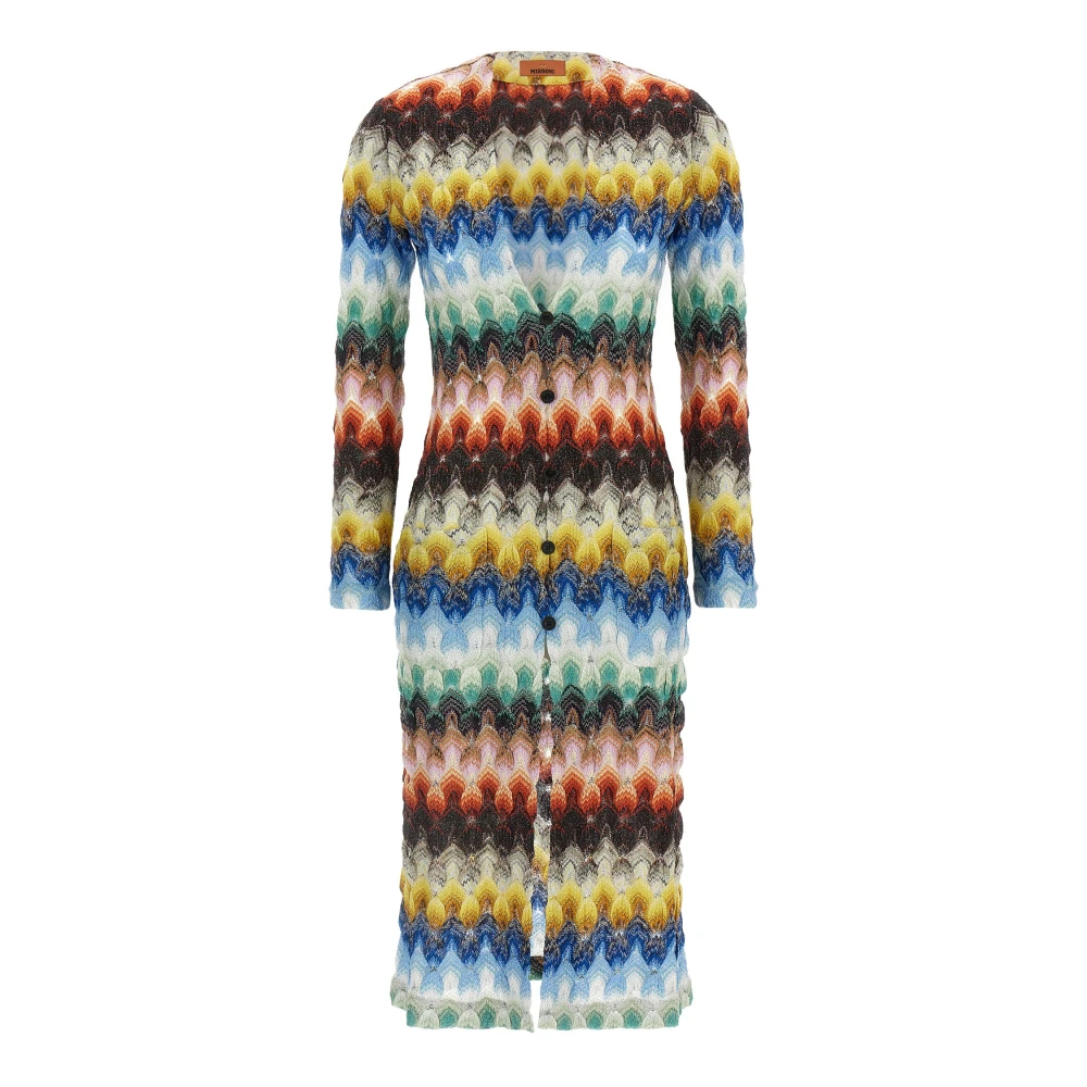 Missoni Damen Multicolor - Raschel Lace Lamé Maxi Cardigan - Knitwear - Mehrfarbig - S