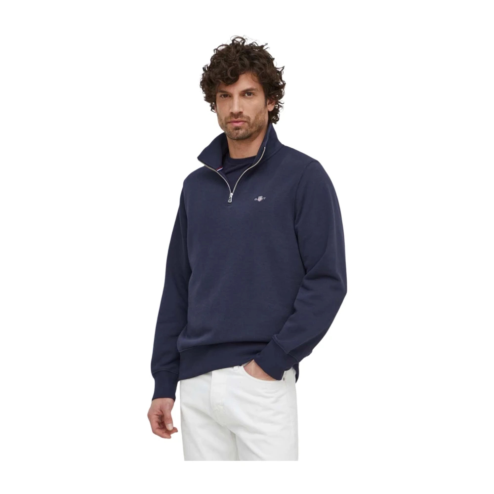 Gant Herren Evening Blau Shield Sweatshirt Mit Halblangem Reißverschluss (S) - Bild 12