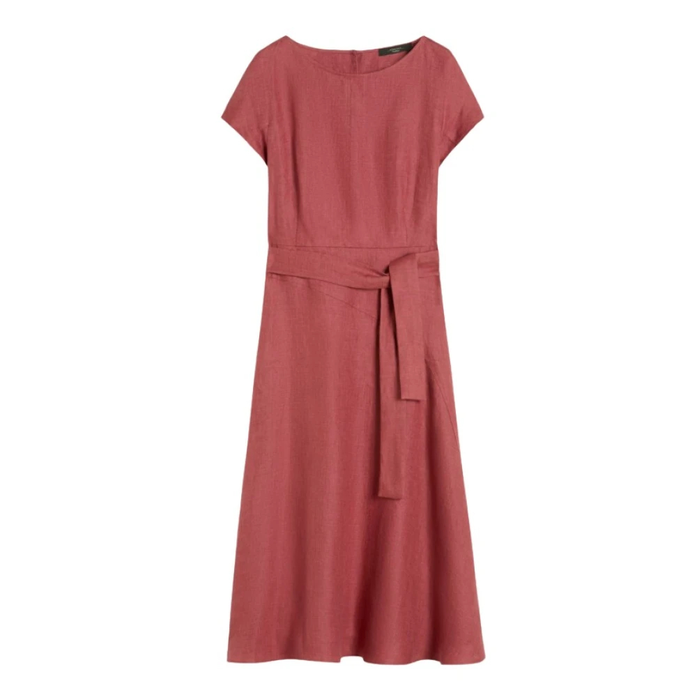 Weekend Max Mara Damen Rot - Wkdesordio Leinen-Canvas Midikleid - Dresses - M