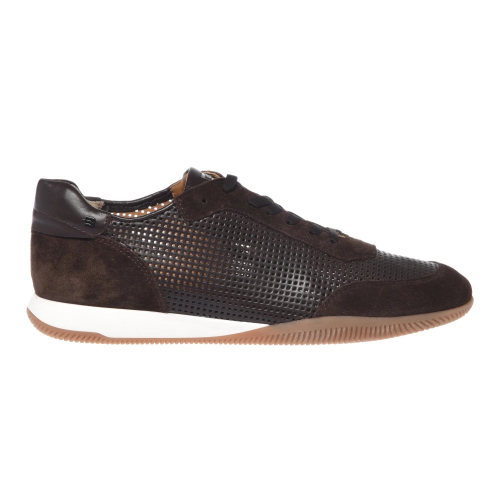 Baldinini Herren Braun - Wildleder- Und Perforierter Leder-Sneaker - Shoes - 44 Eu
