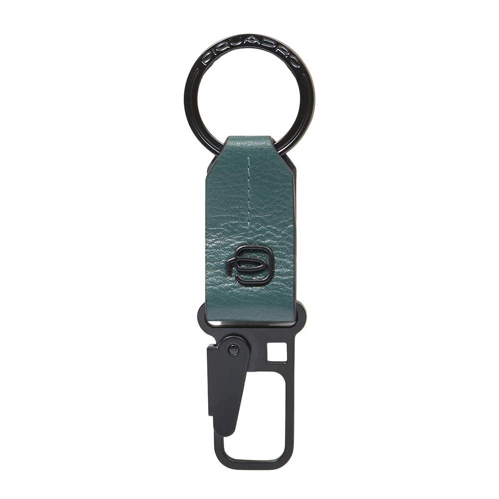 Piquadro Herren Grün - Karabiner Schlüsselanhänger Aus Leder - Accessories - One Size