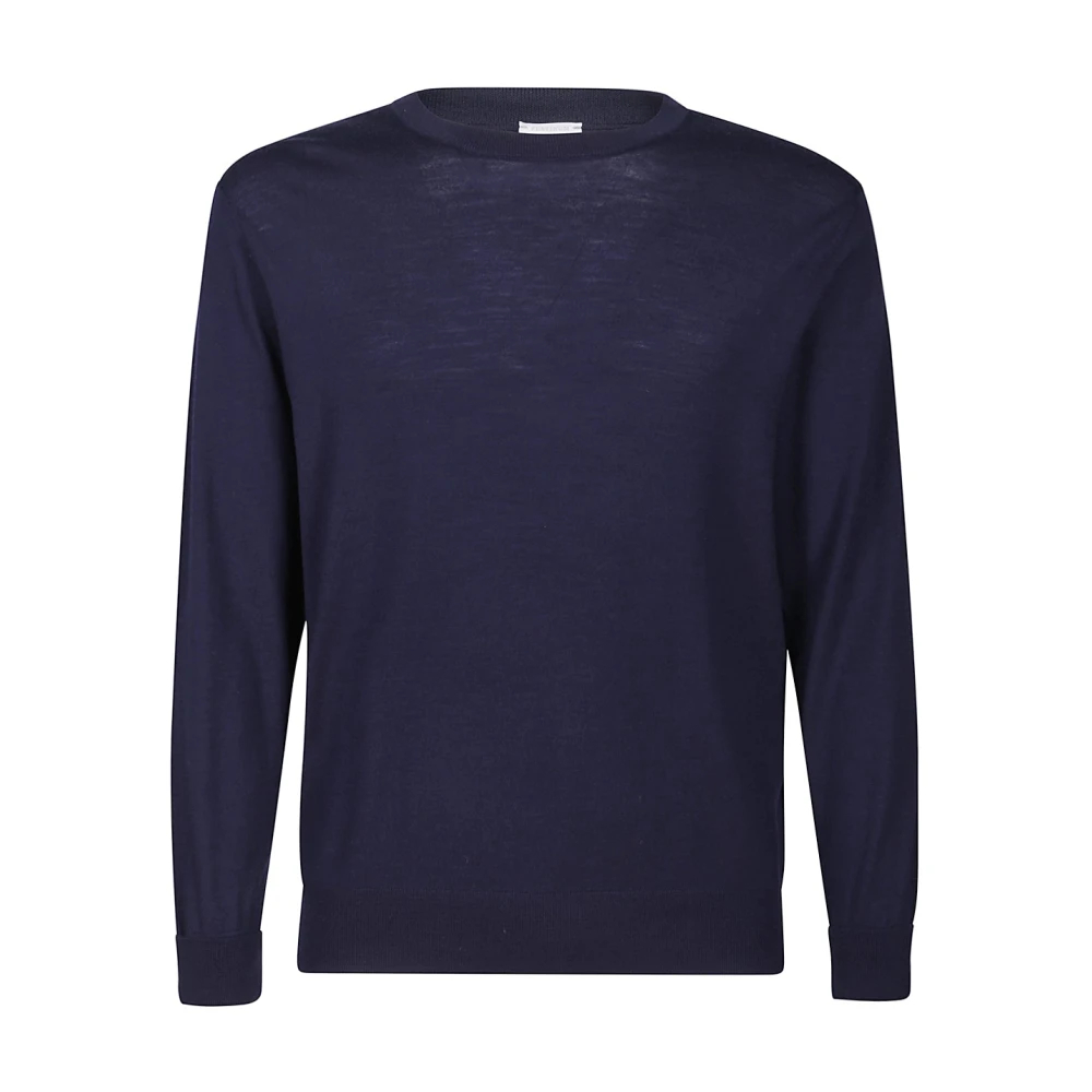 Eleventy Herren Blau - Feiner Merino-Wollpullover Langarm - Knitwear - 4XL