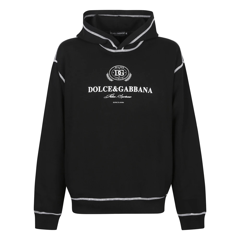 Dolce & Gabbana Herren Schwarz - Er Rundhalspullover Mit Logo - Sweatshirts & Hoodies - K - Xl
