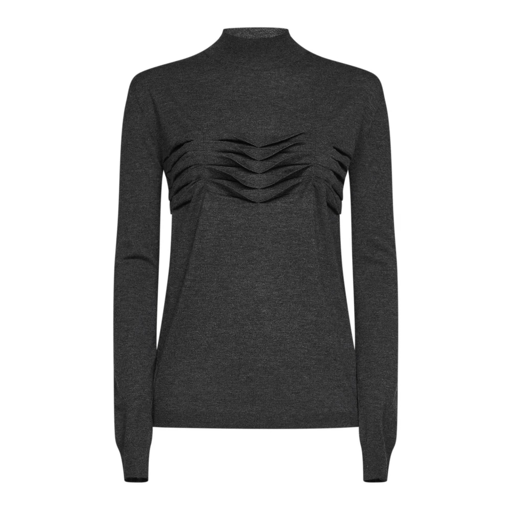 JIL SANDER | Anthracite wool and cashmere knit sweater with pleats detail | Women | 42 - Bild 4