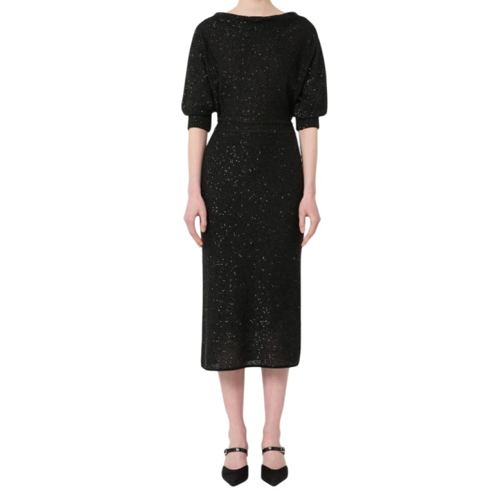 Max Mara Damen Schwarz - Viskosegarn-Kleid - Dresses - K - M