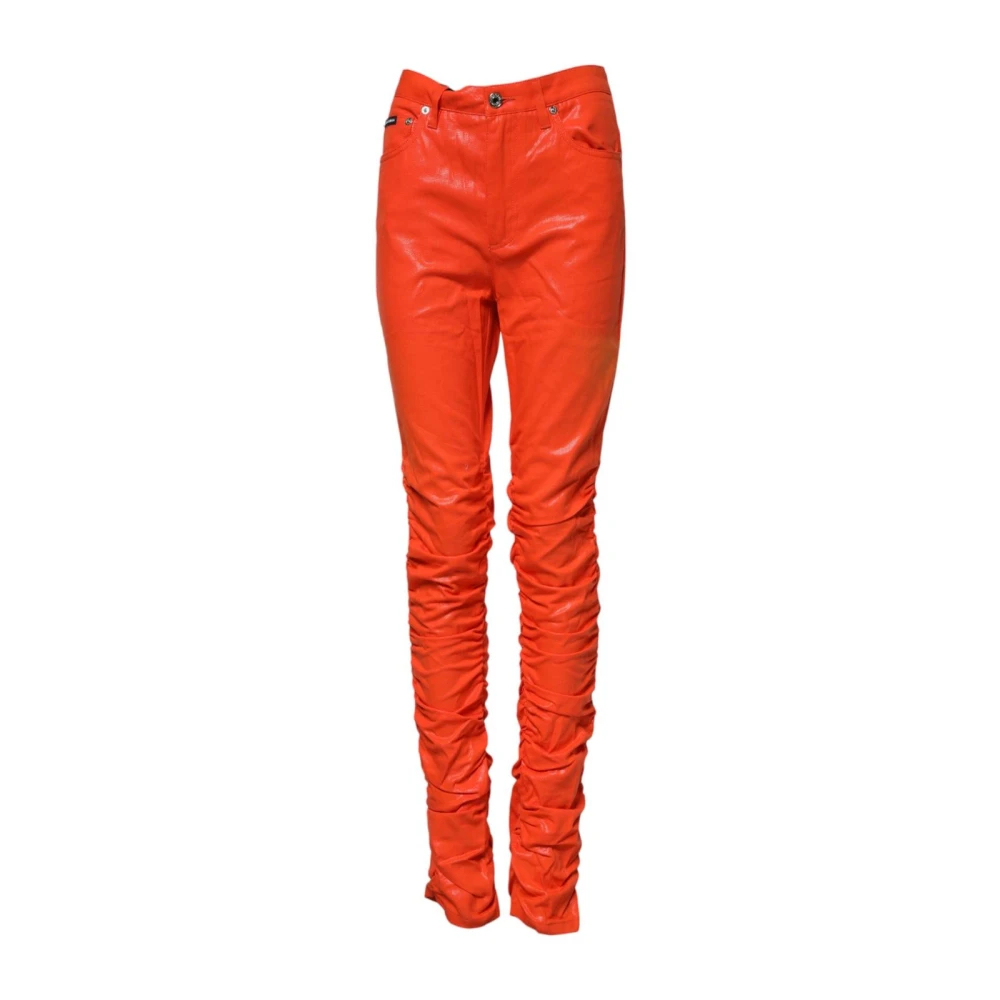 Dolce & Gabbana Damen Orange - High Waisted Skinny Denim Jeans - Trousers - S