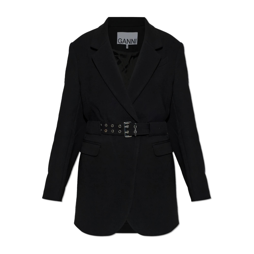 GANNI Schwarzer Blazer aus verbundenem Crêpe - Größe 36 schwarz - Bild 3