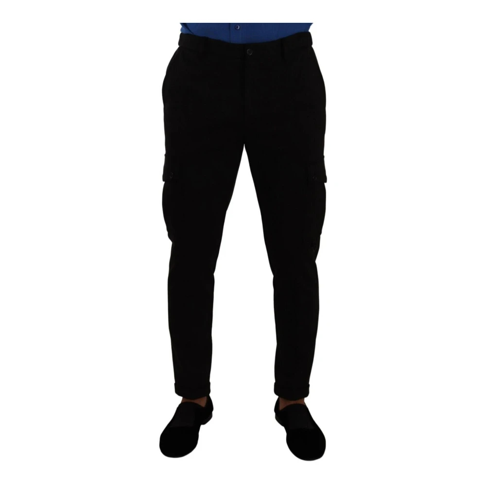 Dolce & Gabbana Herren Schwarz - E Viskose Skinny Cargo Hose - Trousers - K - M