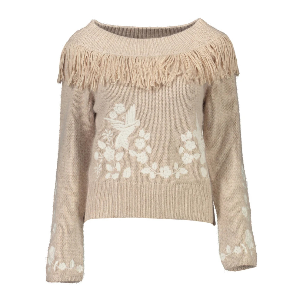 Blugirl Damen Beige - R Pullover Mit Langen Ärmeln Und Hohem Kragen - Knitwear - Xl