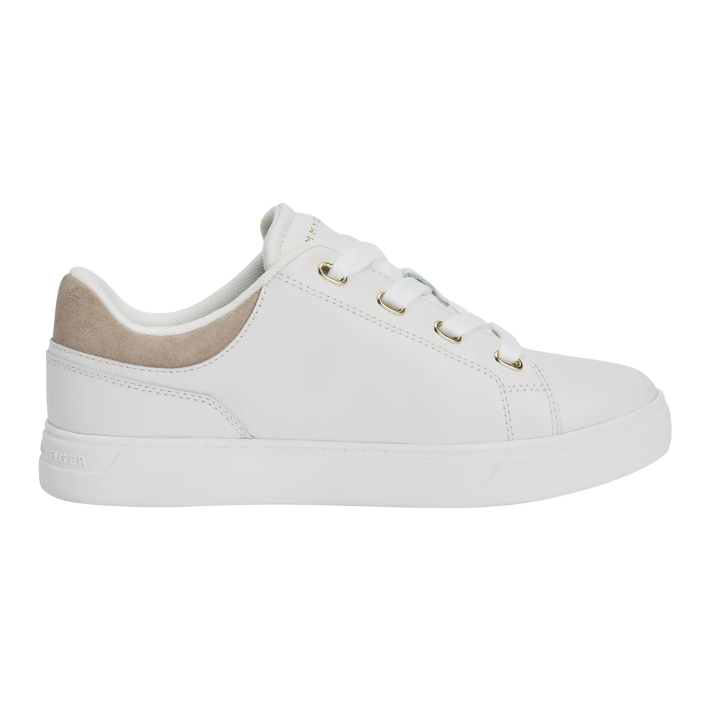 Tommy Hilfiger Damen Braun Fw08816 Ybl Sneaker Wei? Ecru/Coastal Taupe - Glattleder... - Bild 3