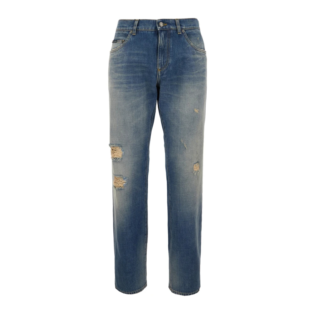 DOLCE & GABBANA | Light blue distressed cotton denim classic jeans | Man | 50 - Bild 7