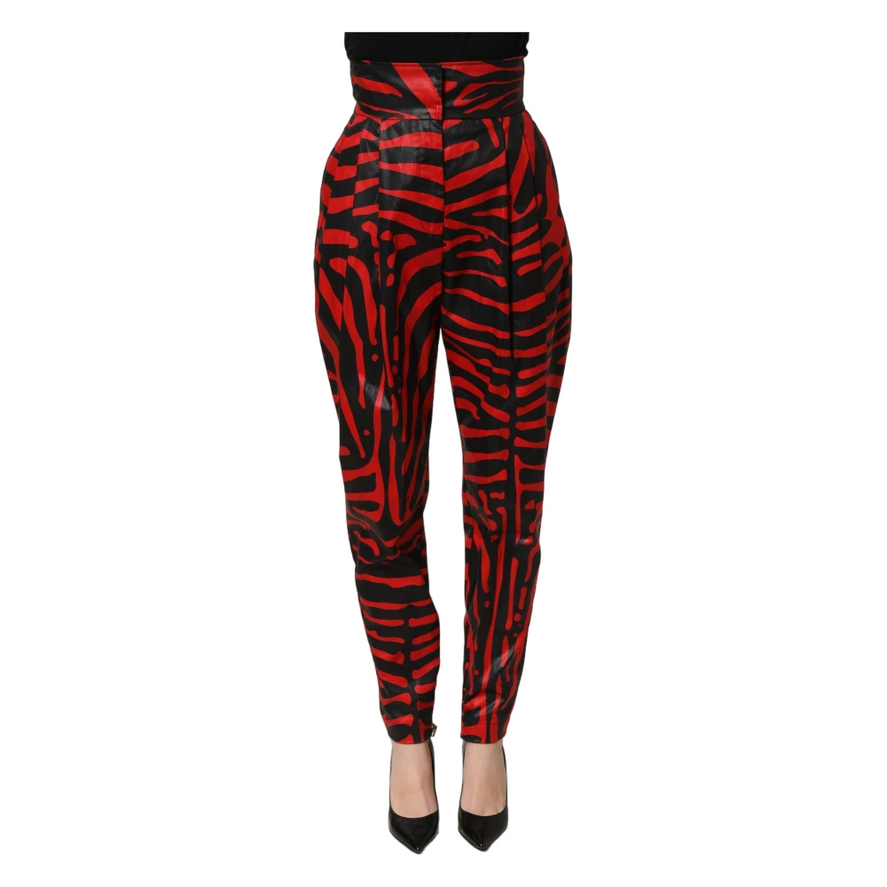 Dolce & Gabbana Damen Rot - High Waist Tape Pants - Trousers - M