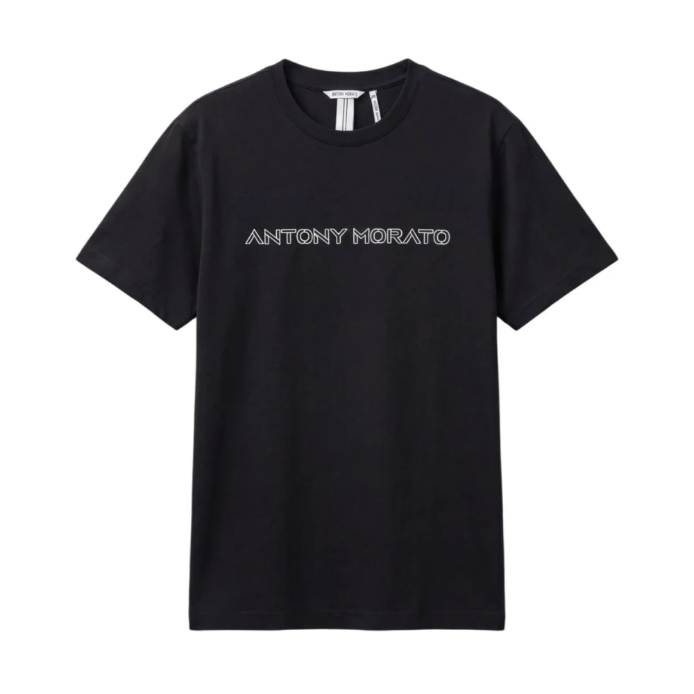 Antony Morato Herren Schwarz - Geometric Logo T-Shirt - Tops - K - M