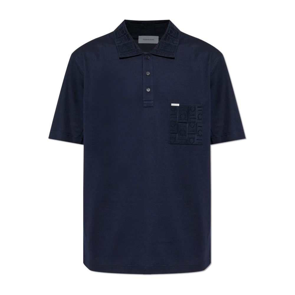 Ferragamo Herren Blau - Polo Mit Tasche - Tops - S