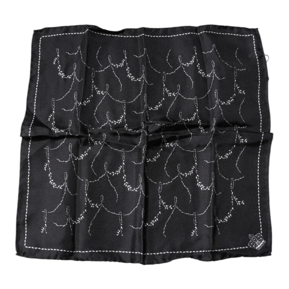 Dolce & Gabbana - Seidenes Einstecktuch Mit Muster - Accessories - Herren - Schwarzk - One Size - Image 4