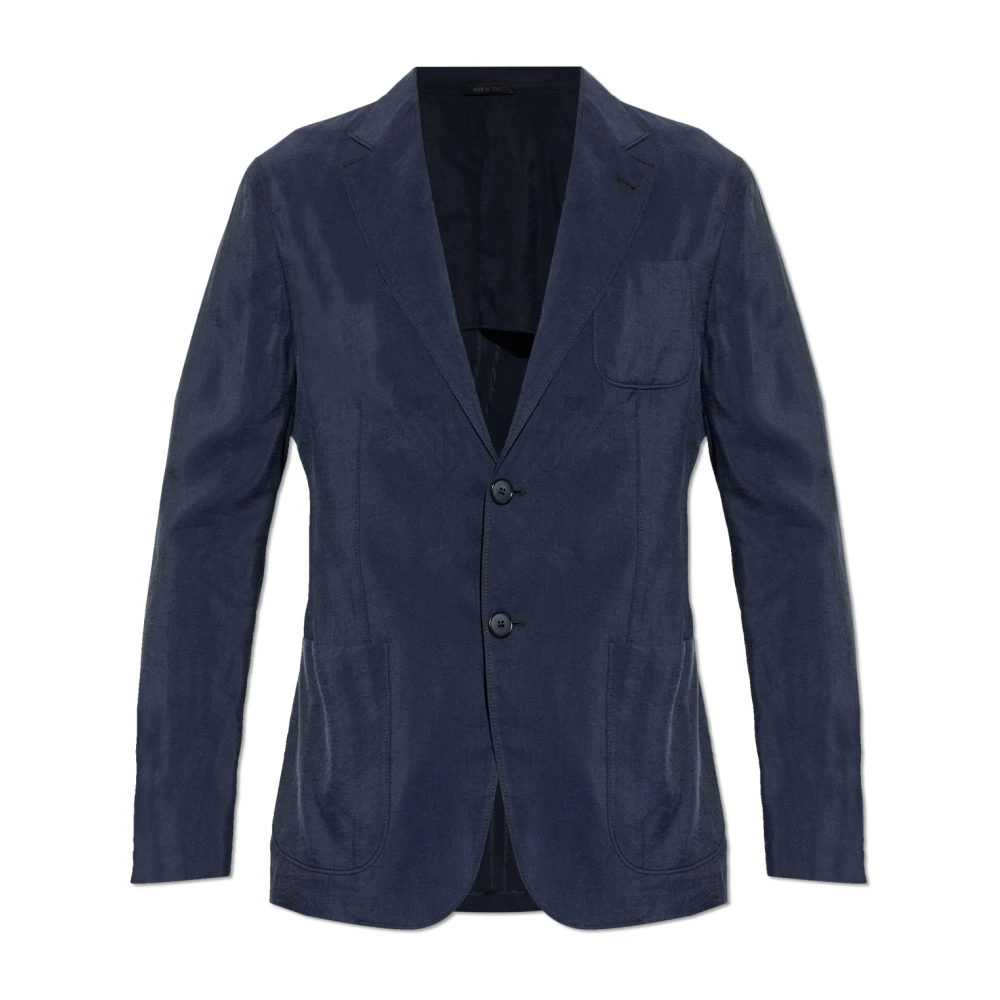 Giorgio Armani Herren Blau - Seidenblazer Mit Offenem Revers - Jackets - Xl