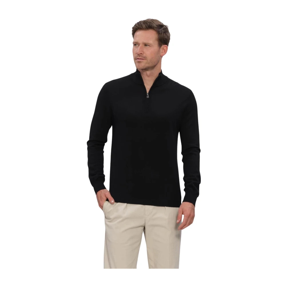 Profuomo Half Zip Pullover Merinowolle Schwarz - Größe M - Bild 7