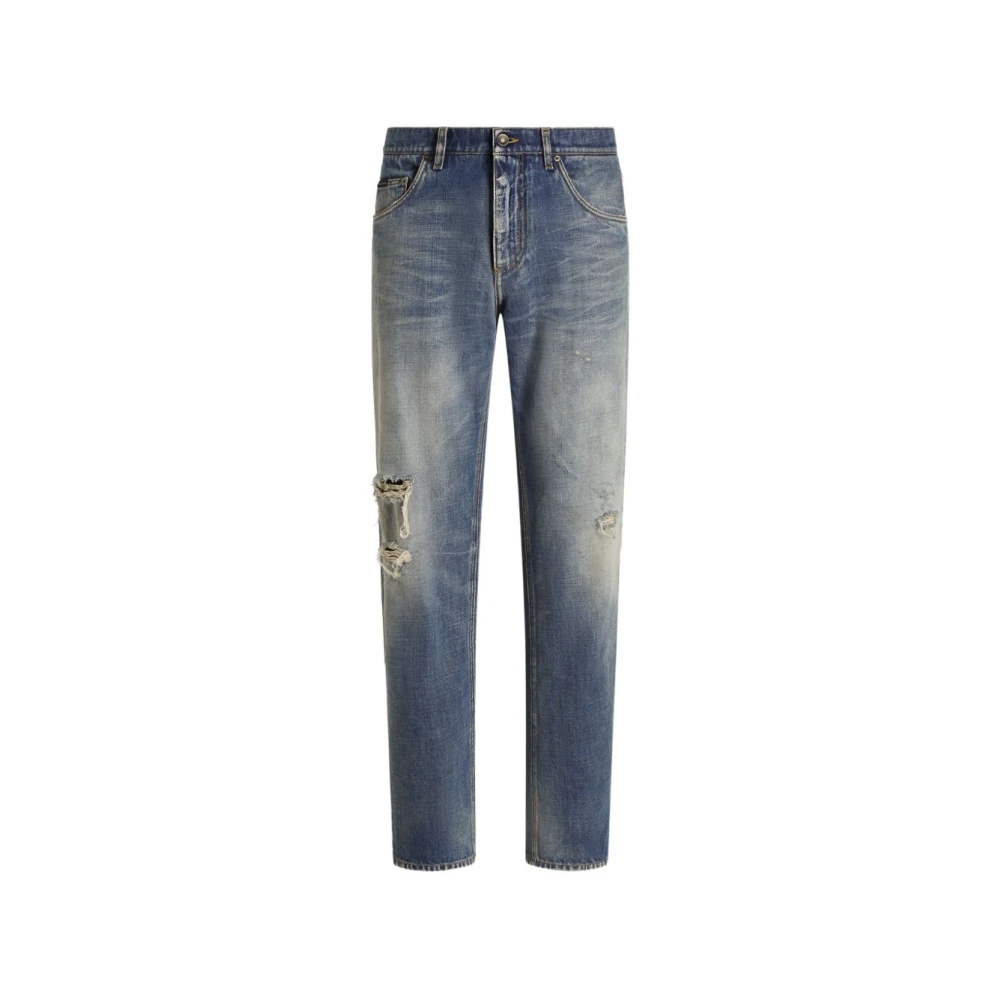 DOLCE & GABBANA | Light blue distressed cotton denim classic jeans | Man | 50 - Bild 9