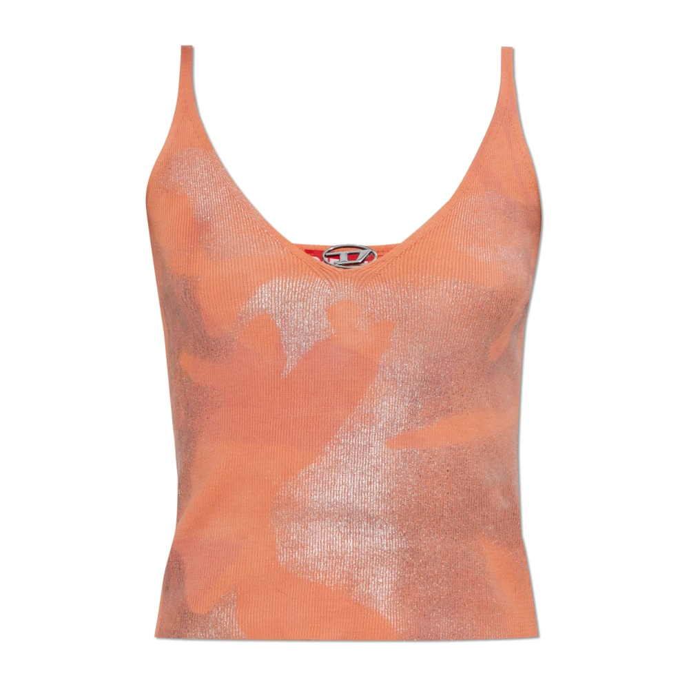 Diesel Damen Orange - Geripptes Top M-Ismina - Tops - Xs