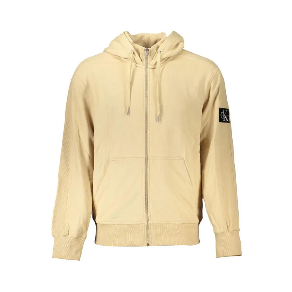 Calvin Klein, Herren, Pullover, Beige Cotton Men Sweater, Beige, (L) - Bild 4