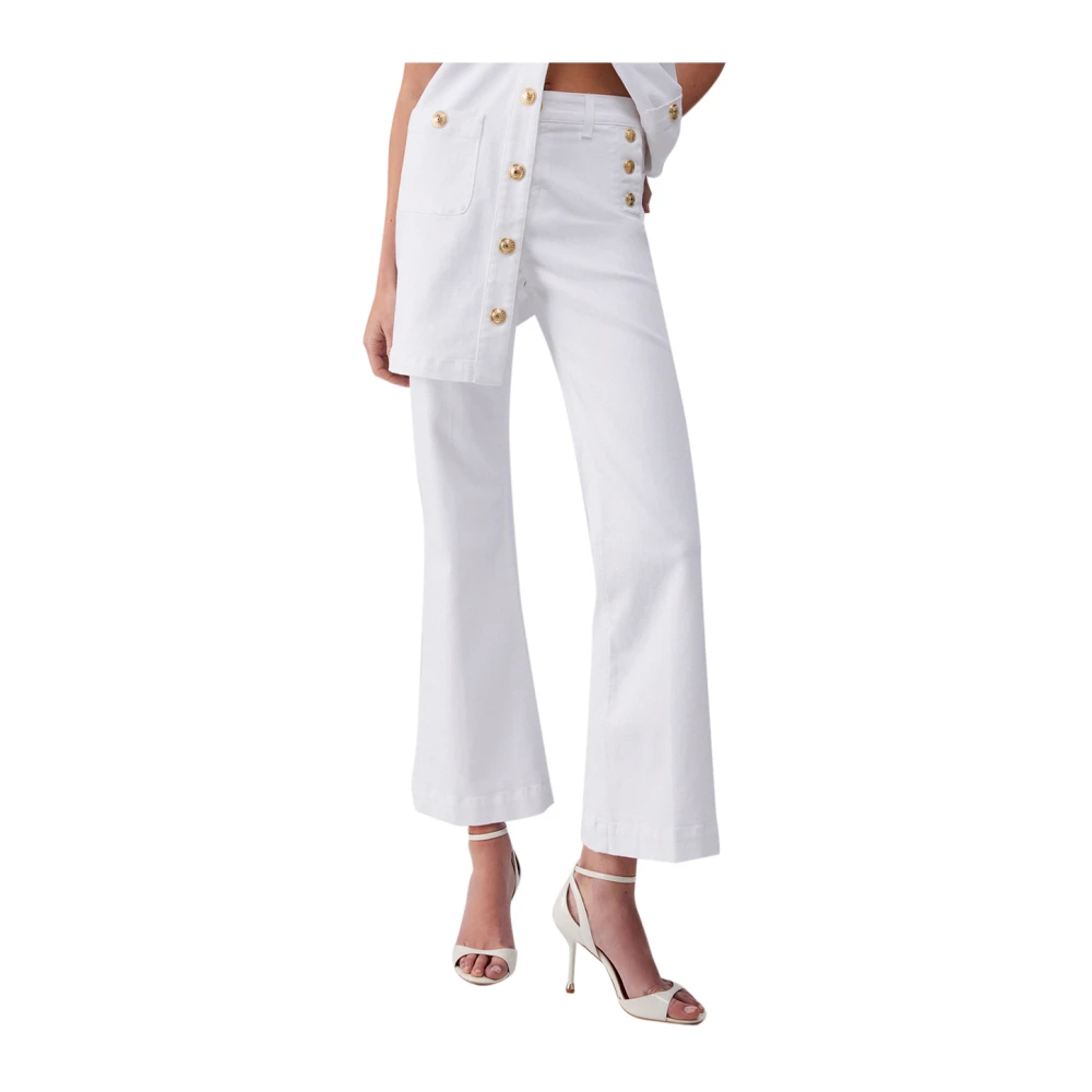 Liu Jo Damen Weiß - High-Rise-Hose Mit Knöpfen - Jeans - W30