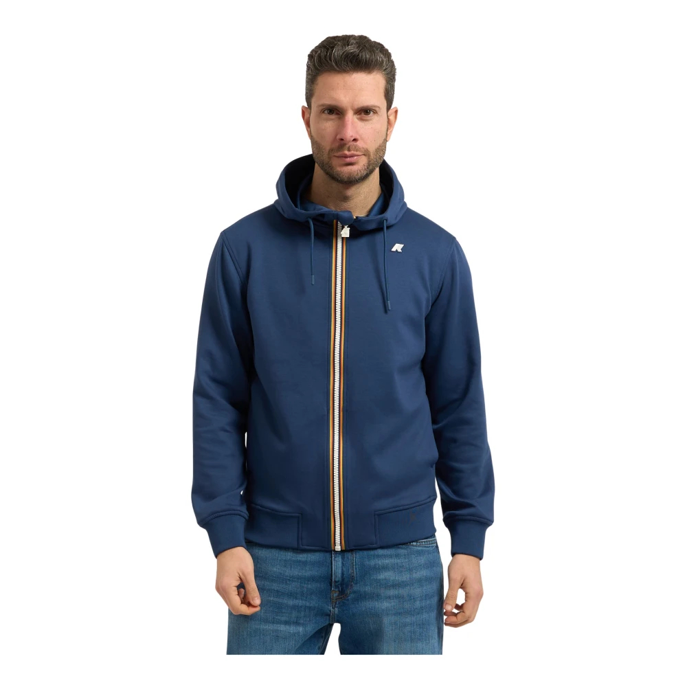 K-Way Herren Blau - Rainer Light Spacer Hoodie - Sweatshirts & Hoodies - L