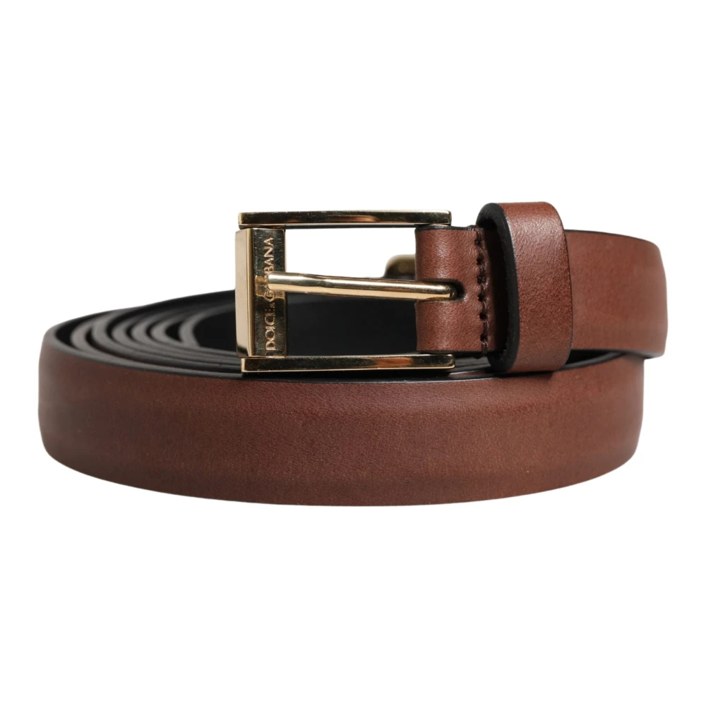 Dolce & Gabbana Herren Braun - Klassischer Gürtel Mit Metallschnalle - Accessories - One Size