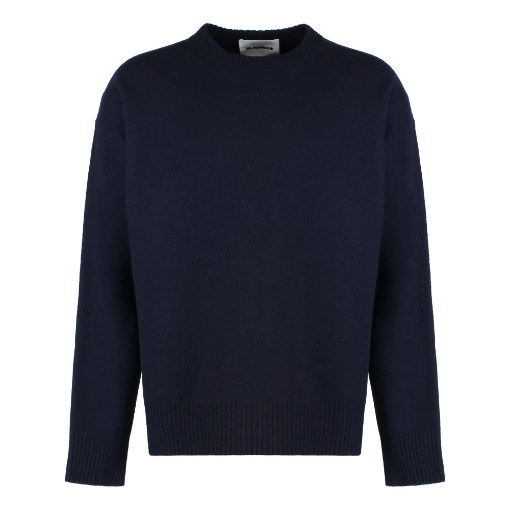 Jil Sander Herren Blau - Rundhals-Wollpullover - Knitwear - L