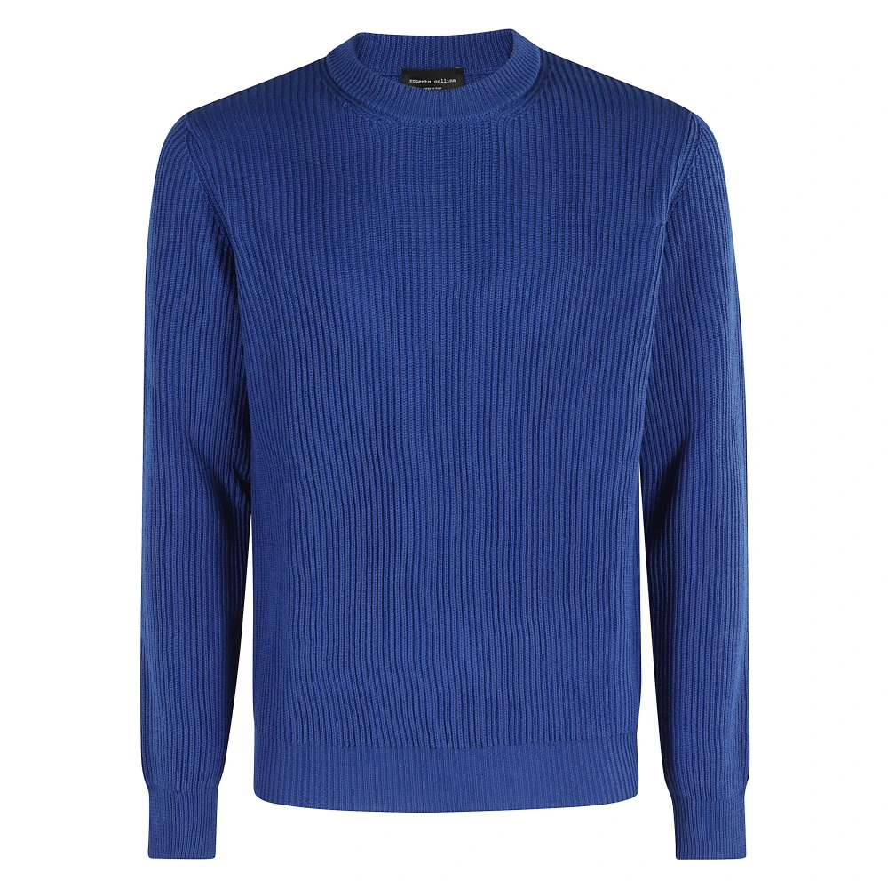 Roberto Collina Herren Blau - Beiger Rundhalspullover Langarm - Knitwear - L