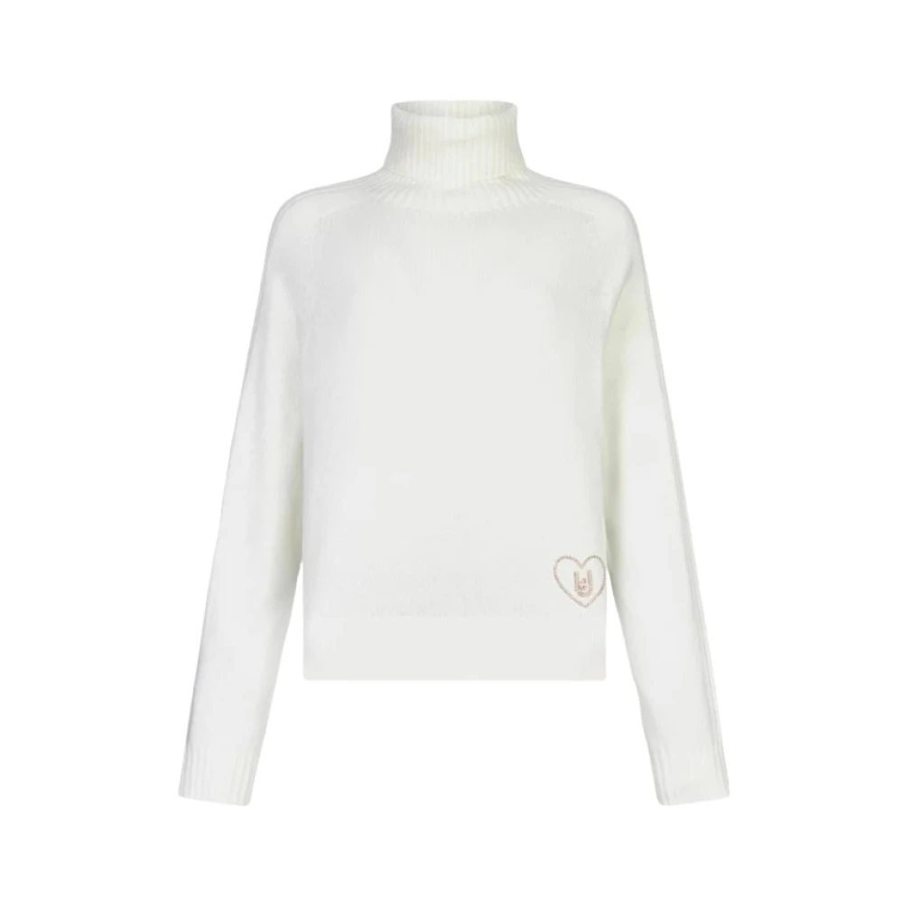 Liu Jo Damen Weiß - Woll- Und Kaschmir-Rollkragenpullover - Knitwear - L
