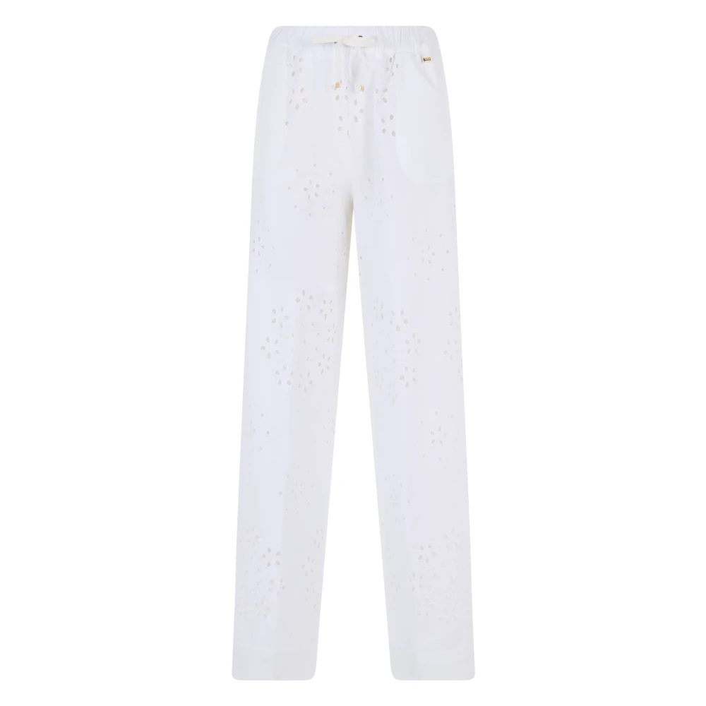 Herno Damen Weiß - Straight Lace Sangallo Pants - Trousers - L
