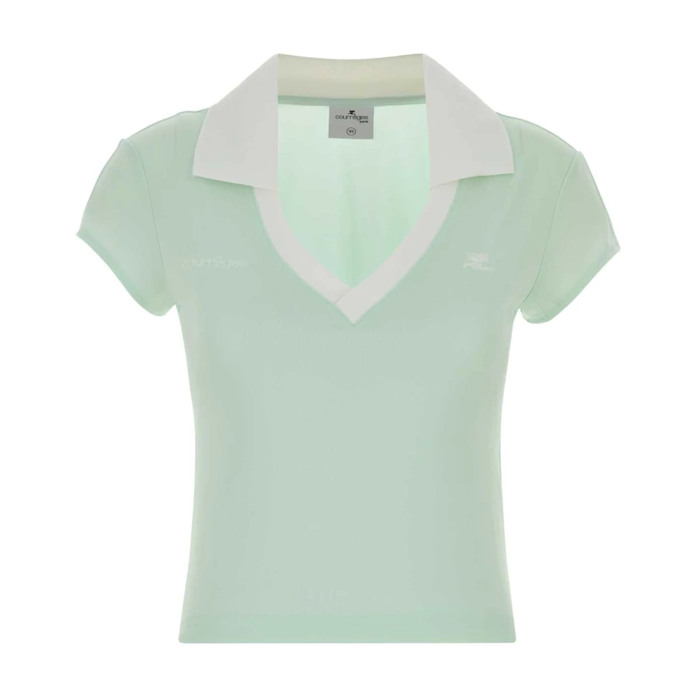 Courrèges Damen Grün - Sports Cropped Polo - Tops - Xs