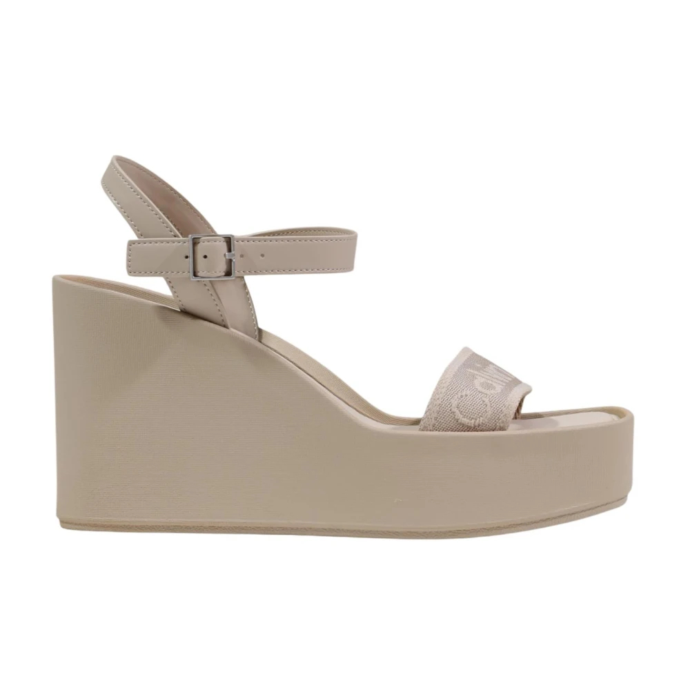 Calvin Klein - High Wedge Sandalen - Shoes - Damen - Beige - 39 Eu