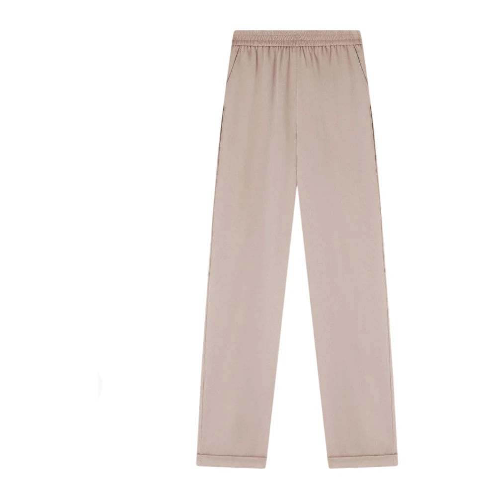 Emporio Armani - Loose-Fit Krepp-Twill-Hose - Trousers - Damen - Beige - L