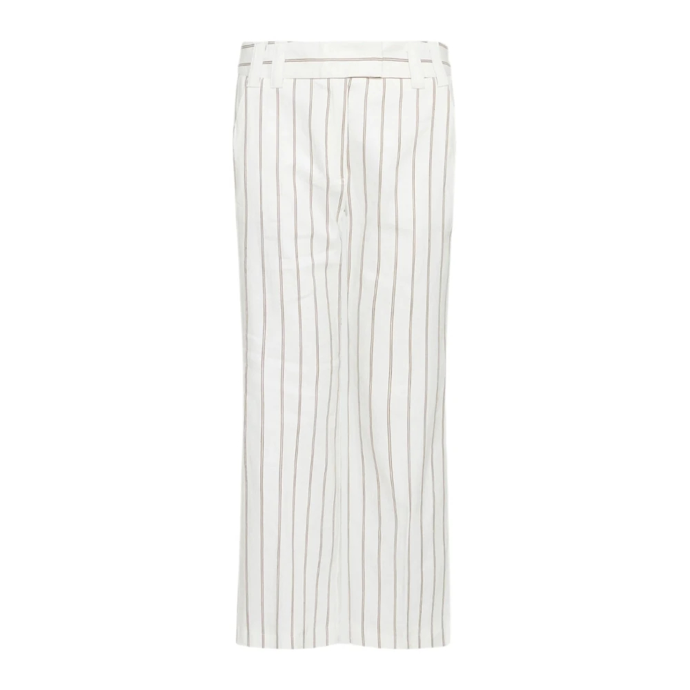 Marella Damen Weiß - Pantalone Flare In Lino E Cotone - Trousers - L