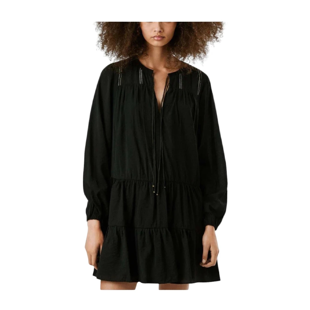Pepe Jeans Damen Schwarz Für Pl9537696 Paule Kleid (L), Lässig, Denim, Viskose - Bild 4