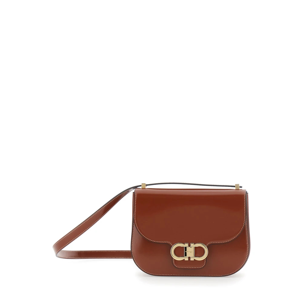Ferragamo - Double Gancio Crossbody Bag - Bags - Damen - Braun - One Size - Bild 6