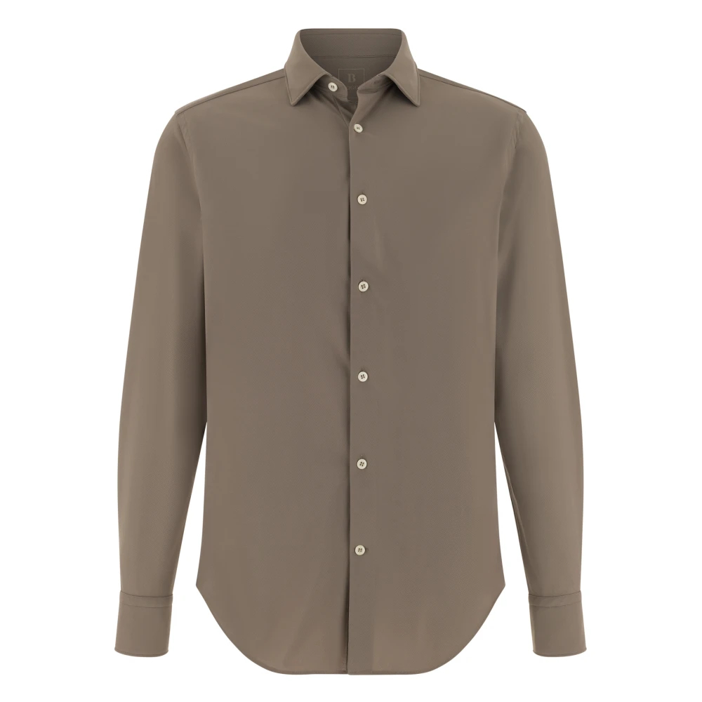 Boggi Milano Herren Beige - B Tech Slim Fit Stretch Polyamid Hemd - Shirts - M