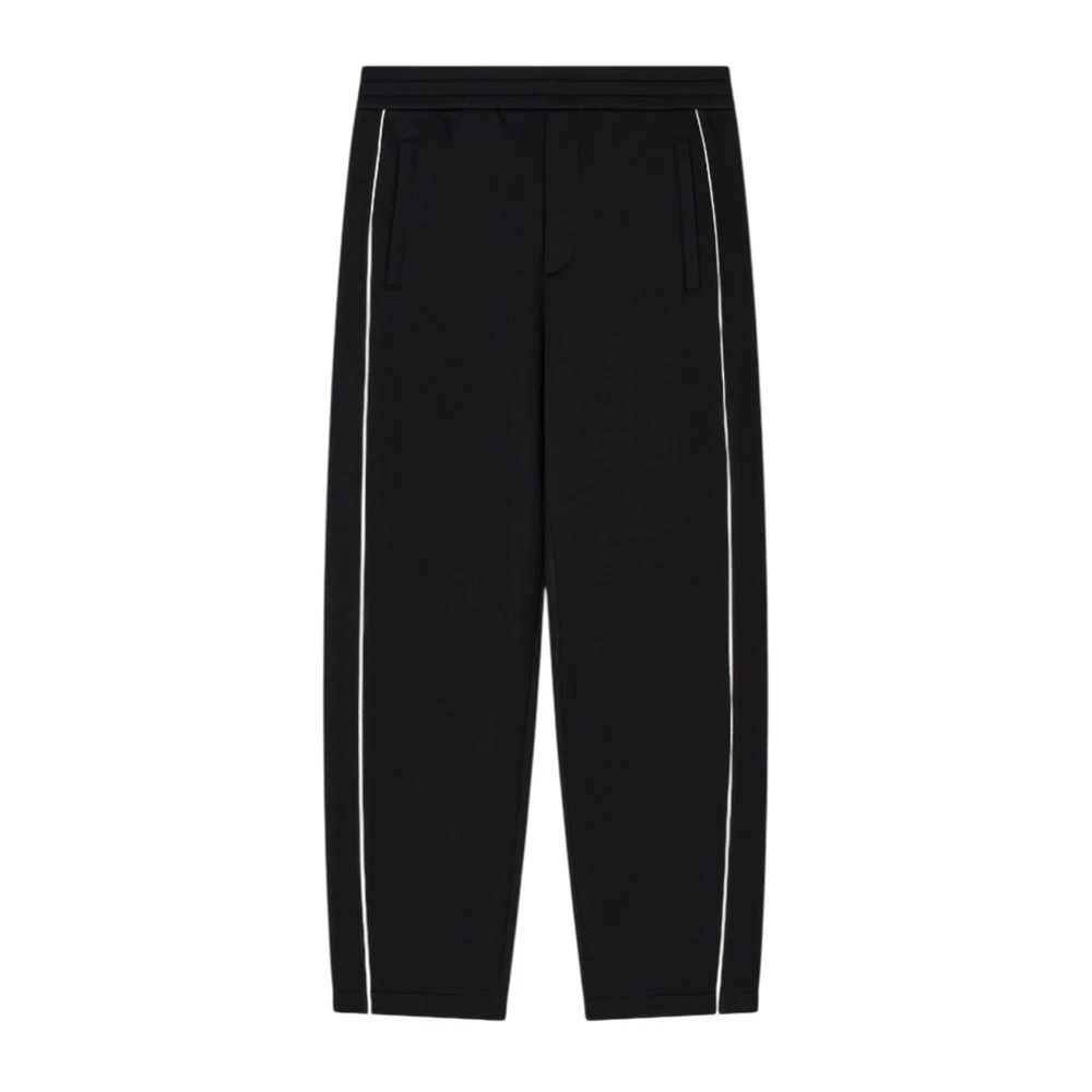Emporio Armani Herren Schwarz - Doppeljersey-Hose Mit Paspelierung - Trousers - K - L