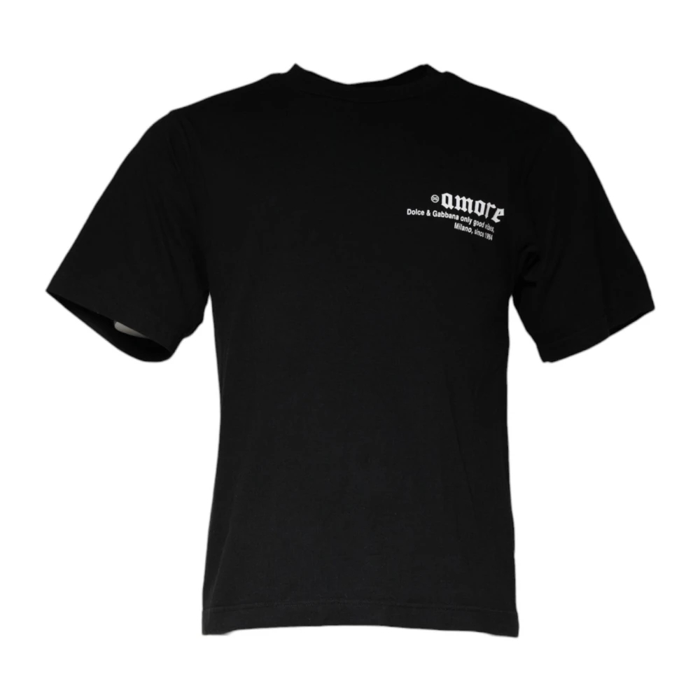 Dolce & Gabbana Herren Schwarz - Es Grafikdruck Baumwoll T-Shirt - Tops - K - S