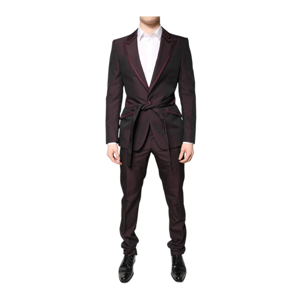 Dolce & Gabbana Herren Braun - Burgunder Slim Fit Formeller Anzug - Suits - M